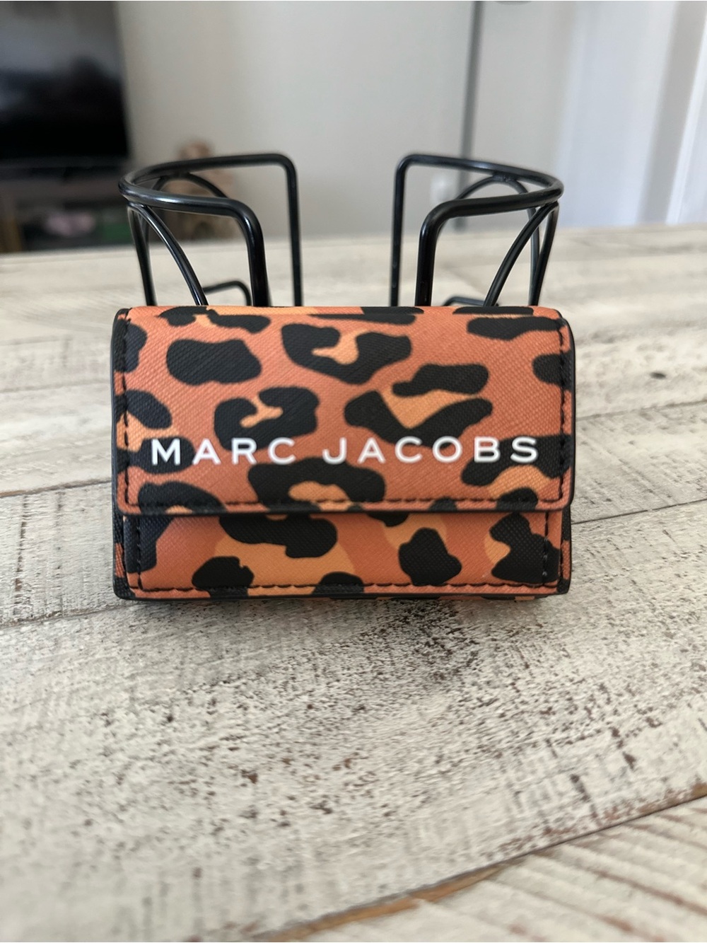 Marc Jacobs leopard print snap wallet